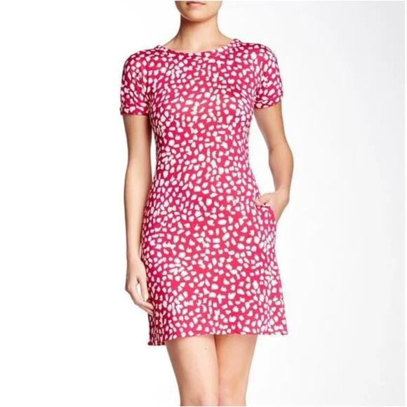 DVF Diane von Furstenberg Beth Pink Leopard Silk Shift Dress Womens size 2 - Picture 1 of 9